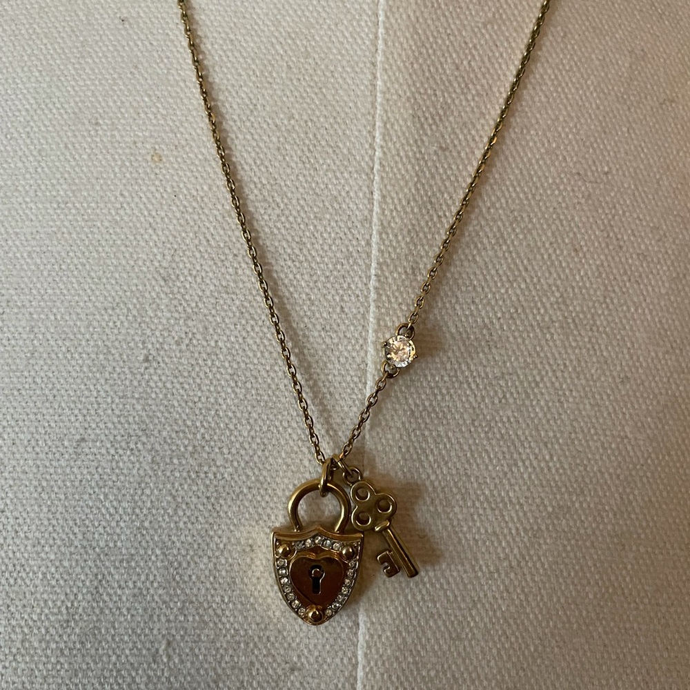 Gold lock and key Juicy Couture necklace